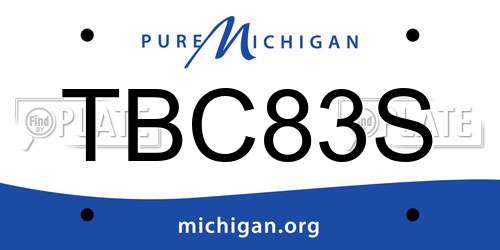 TBC83S Michigan License Plate
