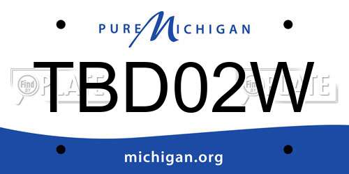 TBD02W Michigan License Plate