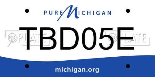 TBD05E Michigan License Plate