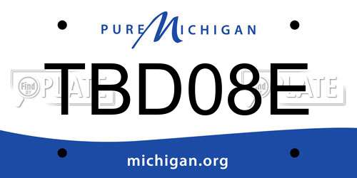 TBD08E Michigan License Plate