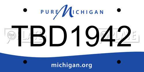 TBD1942 Michigan License Plate