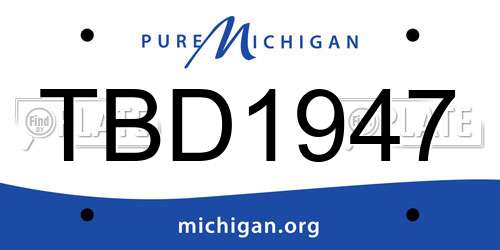 TBD1947 Michigan License Plate