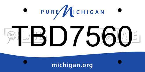 TBD7560 Michigan License Plate