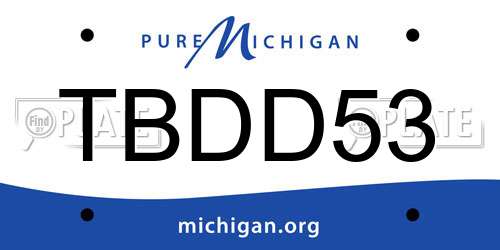 TBDD53 Michigan License Plate