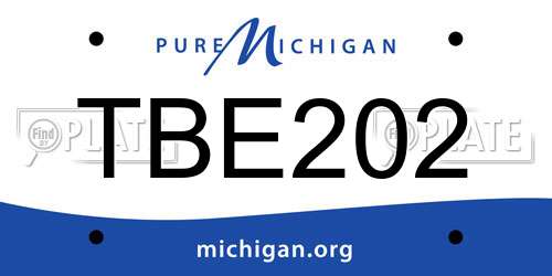 TBE202 Michigan License Plate