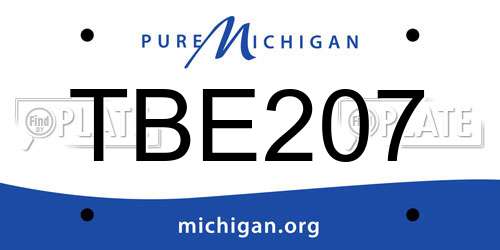TBE207 Michigan License Plate
