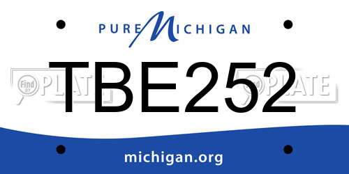TBE252 Michigan License Plate