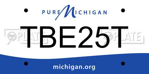 TBE25T Michigan License Plate