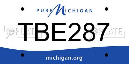 TBE287 Michigan License Plate