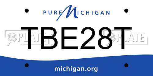 TBE28T Michigan License Plate