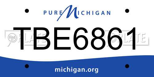TBE6861 Michigan License Plate