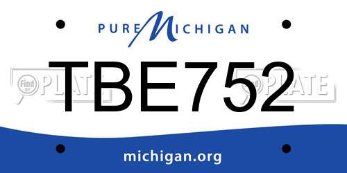 TBE752 Michigan License Plate