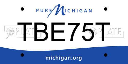 TBE75T Michigan License Plate