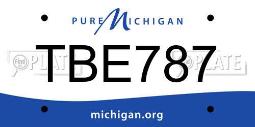 TBE787 Michigan License Plate