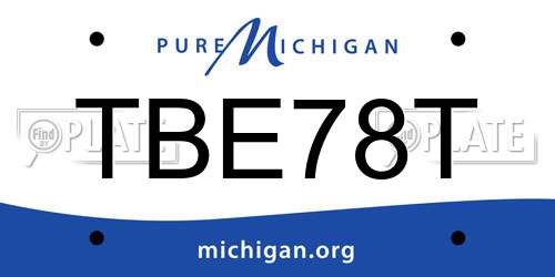 TBE78T Michigan License Plate