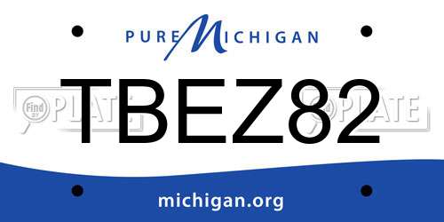 TBEZ82 Michigan License Plate