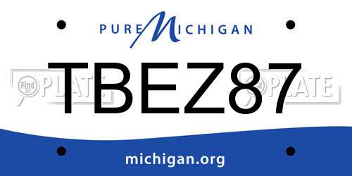 TBEZ87 Michigan License Plate