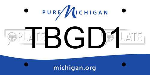TBGD1 Michigan License Plate