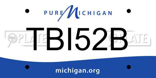 TBI52B Michigan License Plate