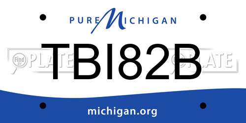 TBI82B Michigan License Plate