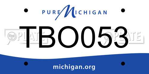 TBO053 Michigan License Plate