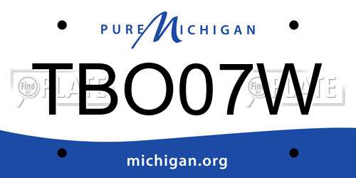 TBO07W Michigan License Plate