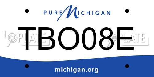 TBO08E Michigan License Plate