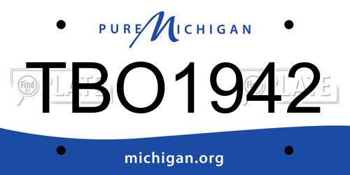 TBO1942 Michigan License Plate