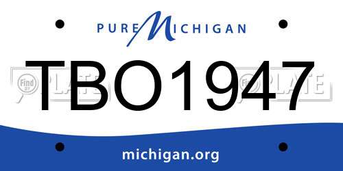 TBO1947 Michigan License Plate
