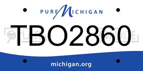 TBO2860 Michigan License Plate