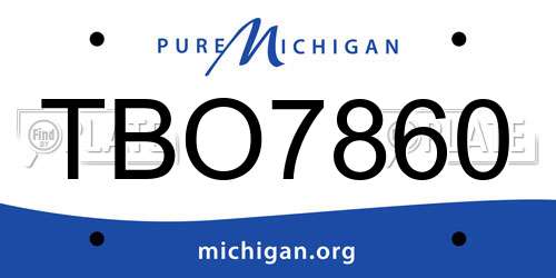 TBO7860 Michigan License Plate