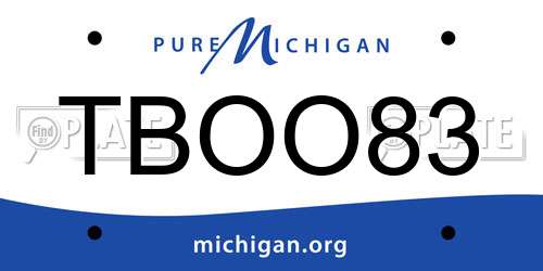 TBOO83 Michigan License Plate