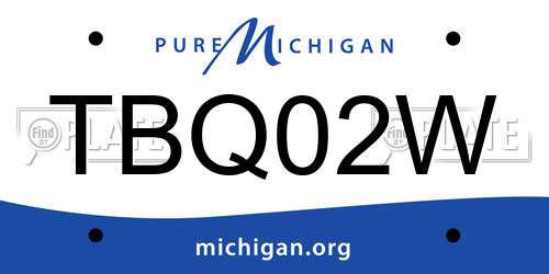 TBQ02W Michigan License Plate