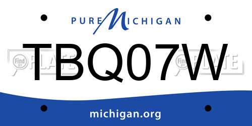 TBQ07W Michigan License Plate
