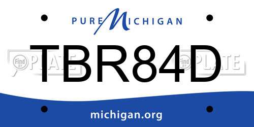 TBR84D Michigan License Plate