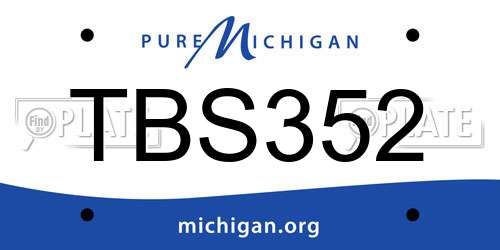 TBS352 Michigan License Plate