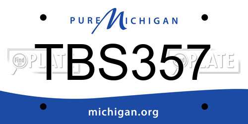 TBS357 Michigan License Plate