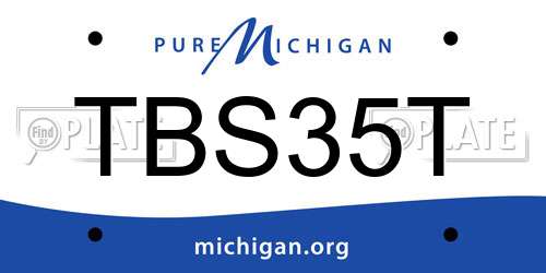 TBS35T Michigan License Plate