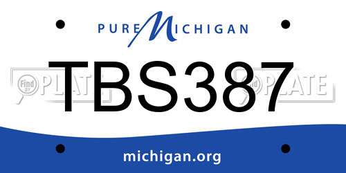 TBS387 Michigan License Plate