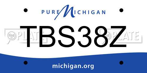 TBS38Z Michigan License Plate