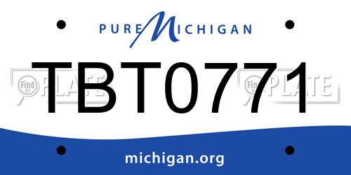 TBT0771 Michigan License Plate