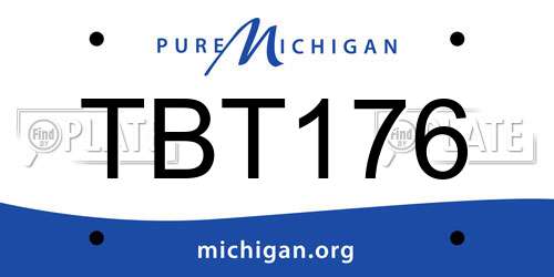 TBT176 Michigan License Plate