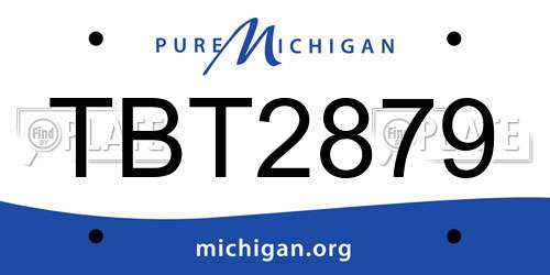 TBT2879 Michigan License Plate