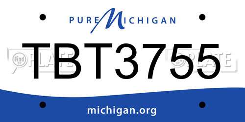 TBT3755 Michigan License Plate