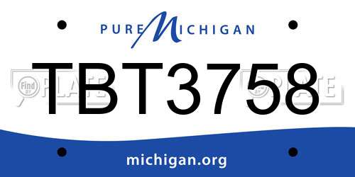 TBT3758 Michigan License Plate