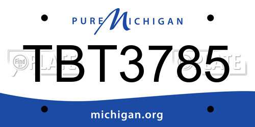 TBT3785 Michigan License Plate