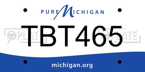 TBT465 Michigan License Plate