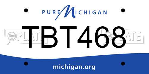 TBT468 Michigan License Plate