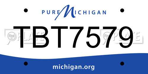 TBT7579 Michigan License Plate