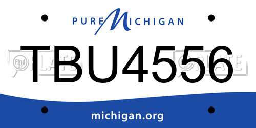 TBU4556 Michigan License Plate